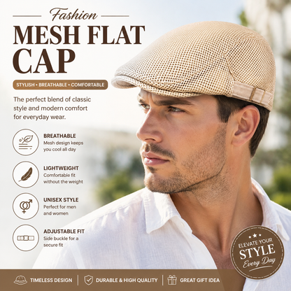 Mesh Flat Stylish Newsboy Ivy Beret Hat for Men & Women